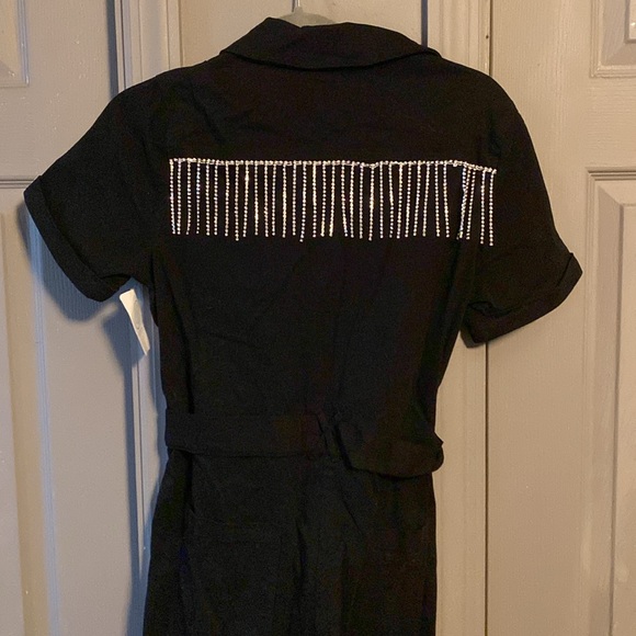 Black jumpsuit with rhinestones - Picture 2 of 3
